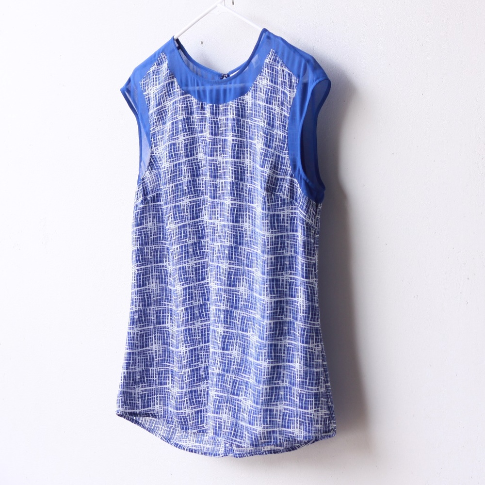 Halogen blue and white blouse